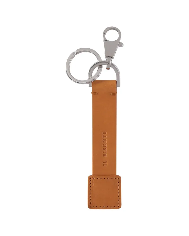 IL BISONTE Leather Key Case — Brown Brown