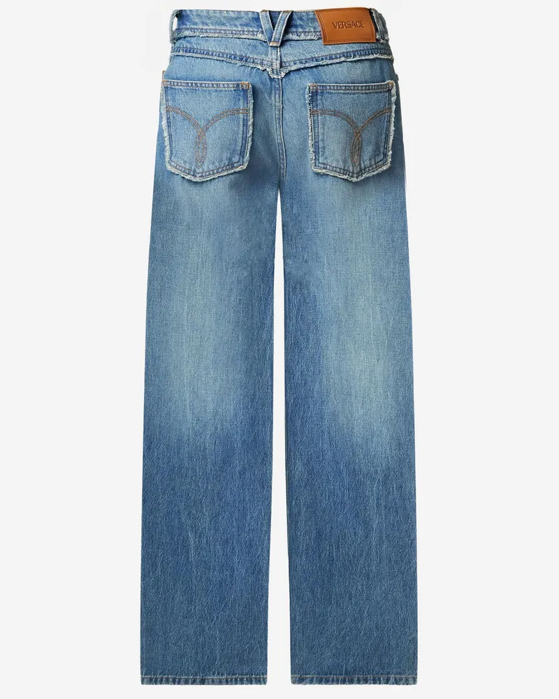 Versace Boyfriend Cotton Jeans — Blue Blue