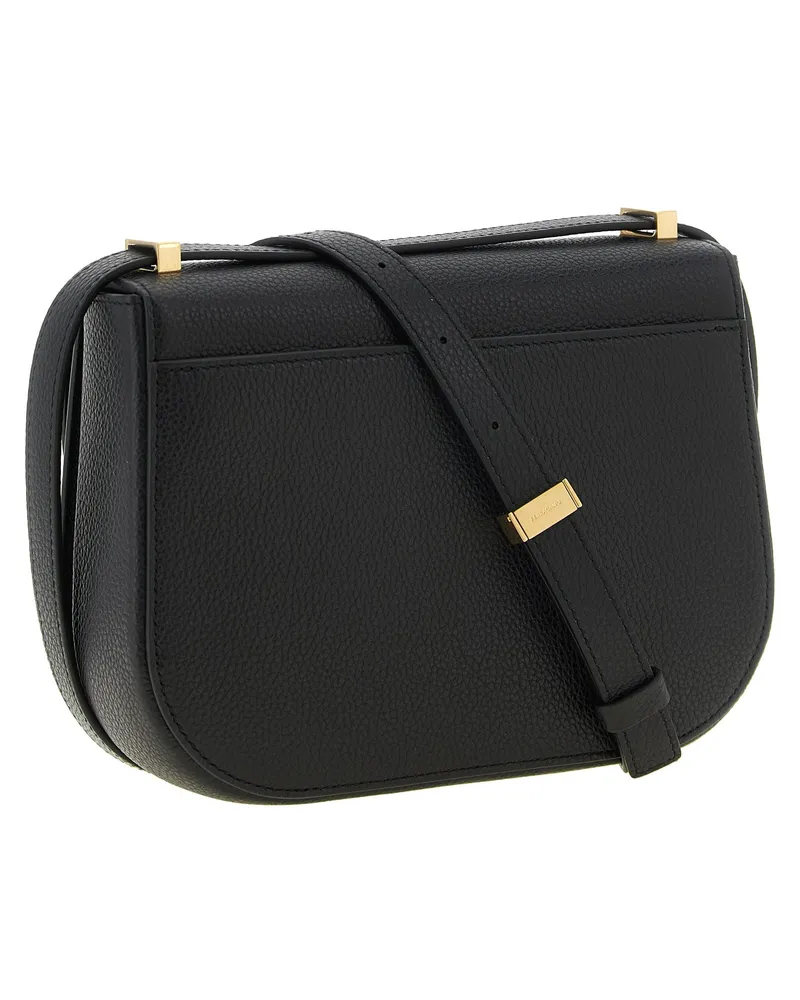 Ferragamo Calfskin Leather Shoulder Bag — Black Black