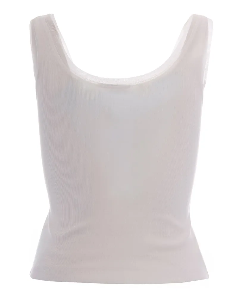 Patrizia Pepe Women's Sleeveless Top White Vests & Tank Tops White
