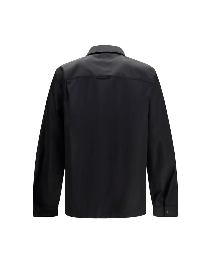 Prada Men's Black Recycled Polyamide Dress Shirt Black