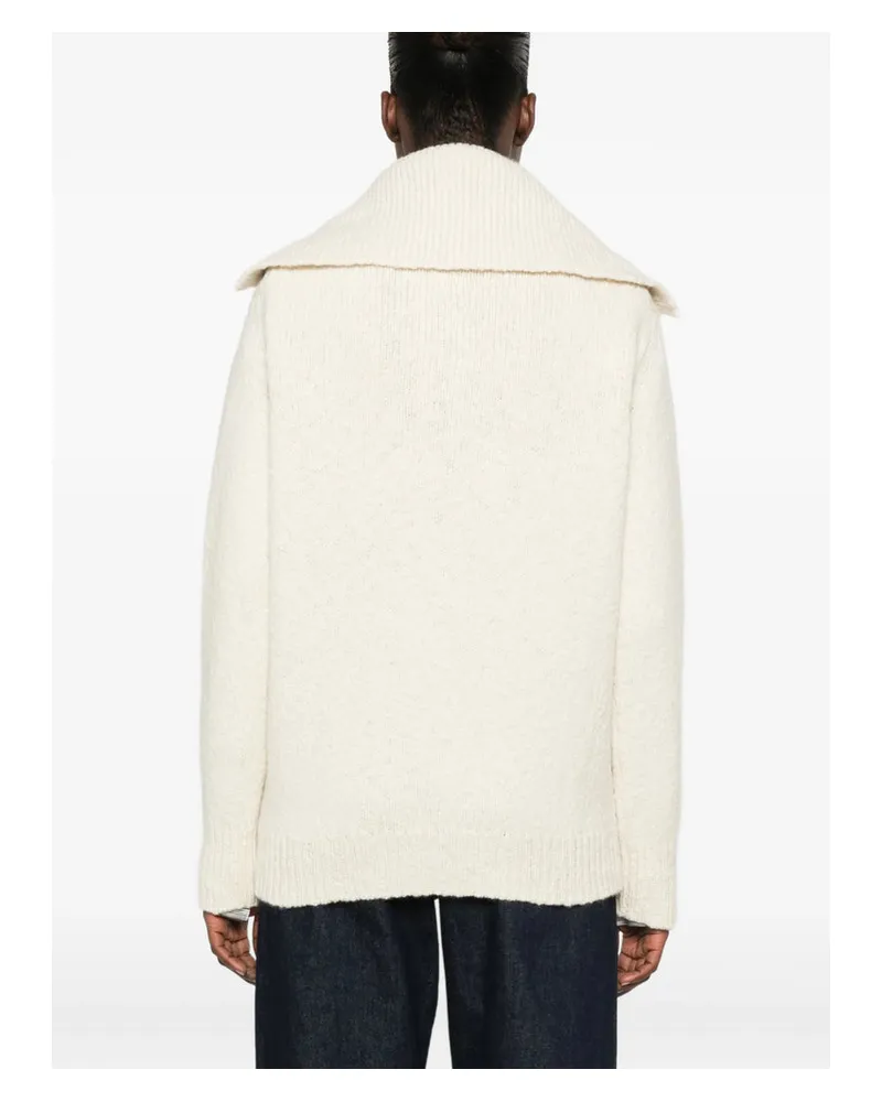 Malo Sailor Collar Cashmere-Wool Sweater — Beige Beige
