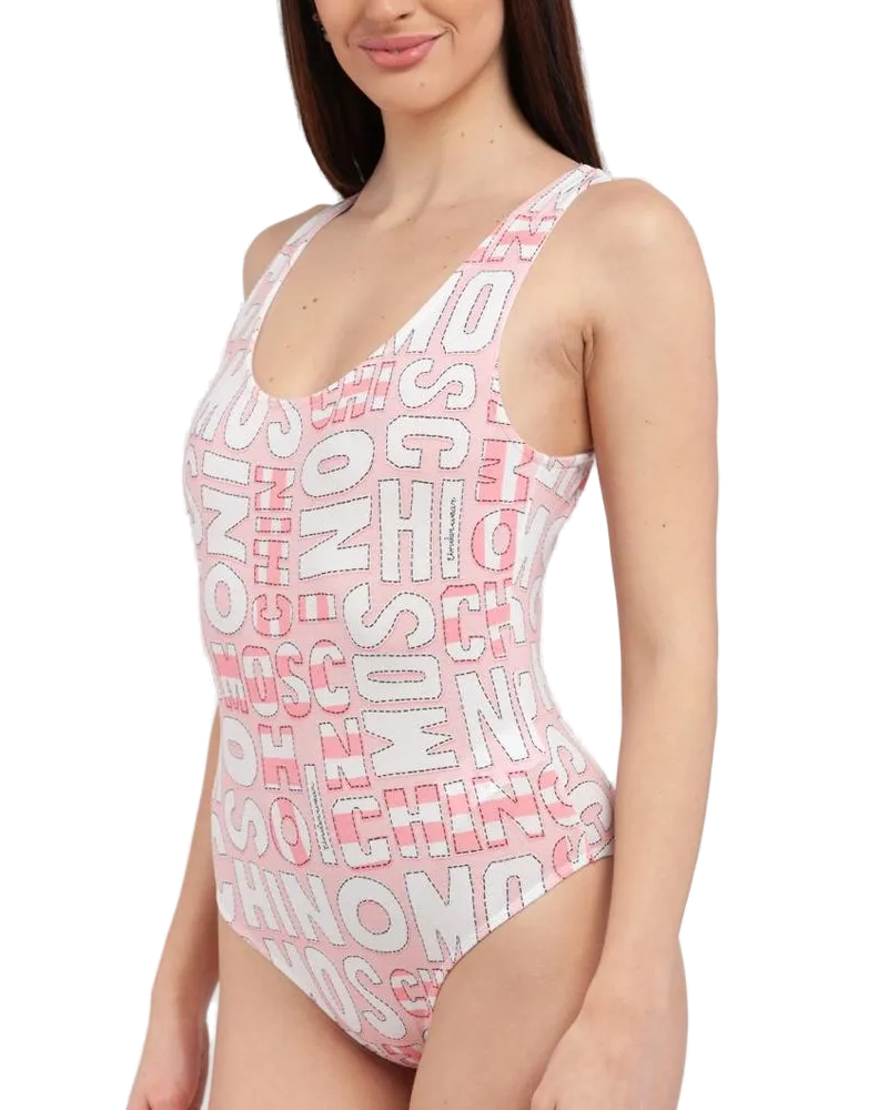 Moschino Logo-Print Cotton Bodysuit — Multicolor Multicolor