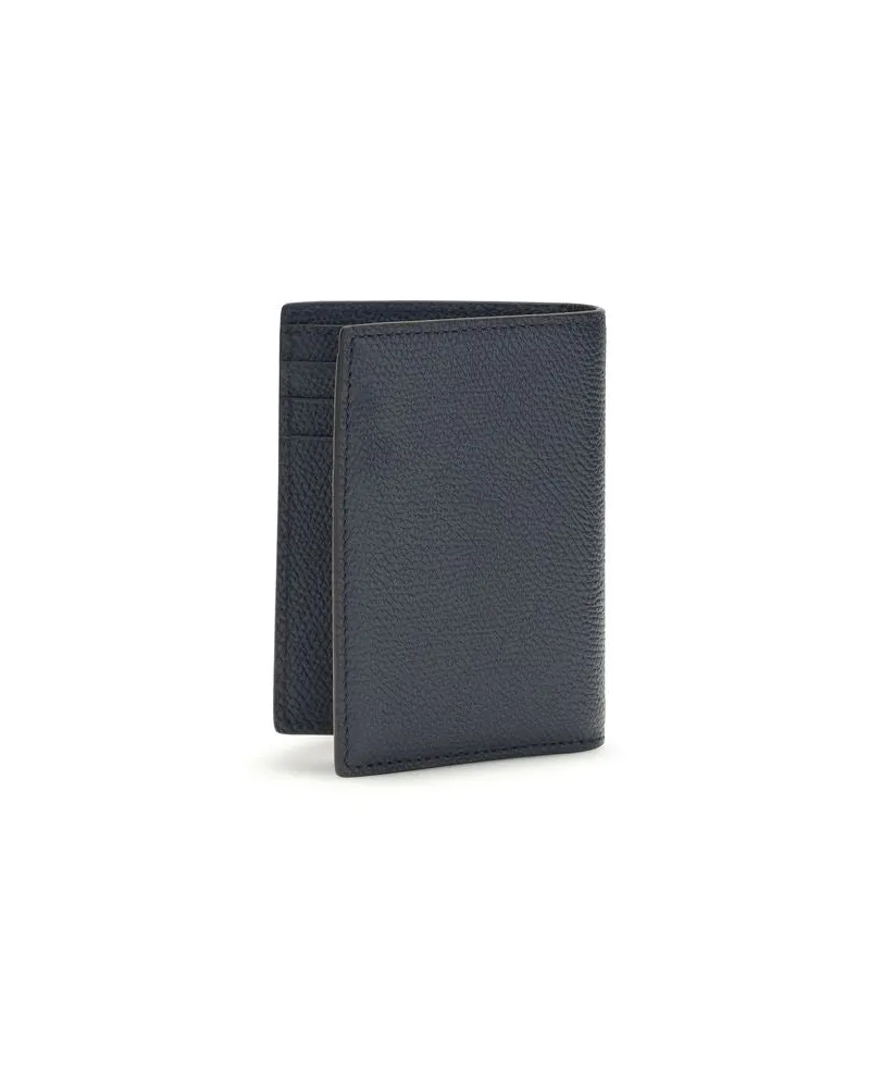 Valentino Garavani Men's Blue Calf Leather Bos Taurus Wallet Blue