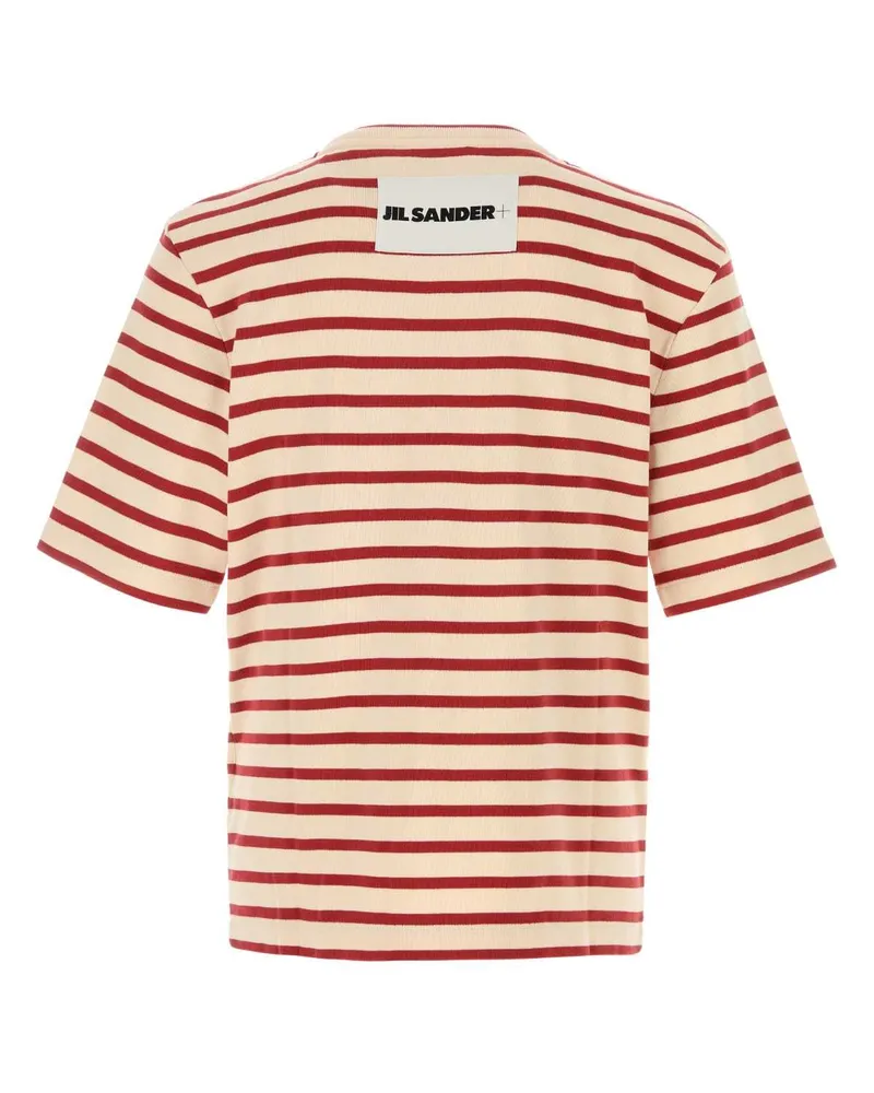 Jil Sander Men's Embroidered Cotton T-Shirt Saltyred Exterior Red