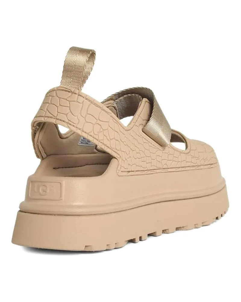 UGG Embossed Calfskin Sandals — Beige Beige