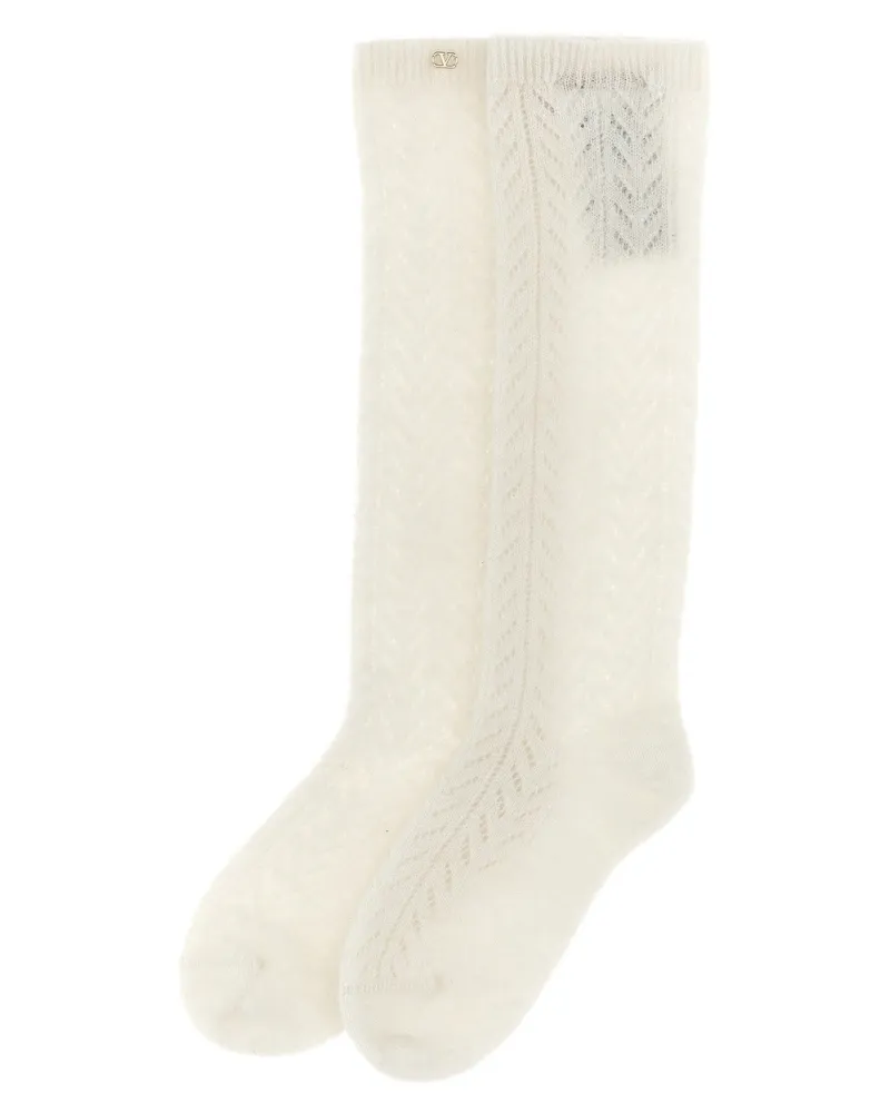Valentino Garavani Women's White Wool Socks Clothing White