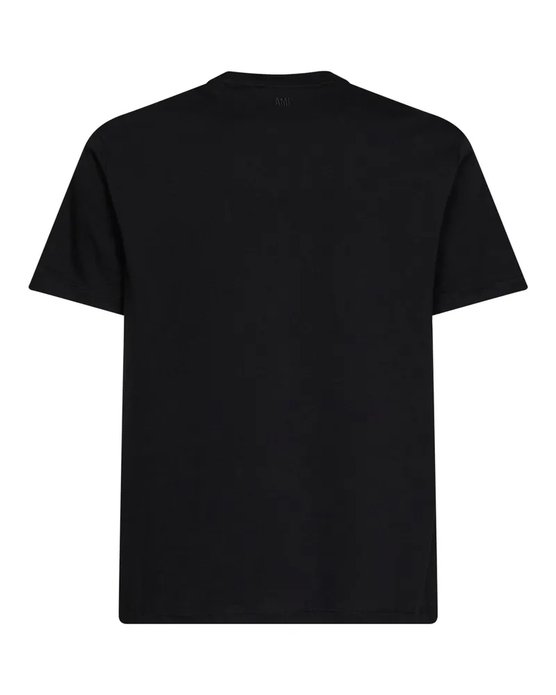 AMI Paris Men's T-Shirt Ami De Cœur Black Cotton T-Shirts And Polos Black