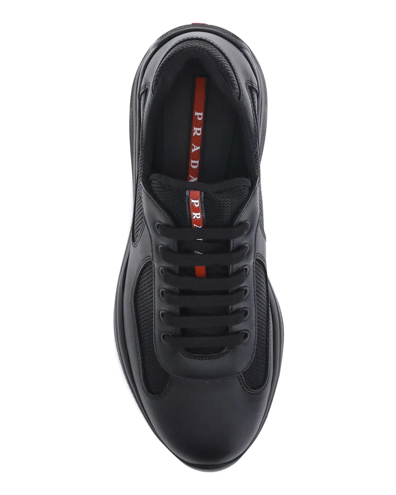 Prada Men's Sneakers Americas Black Polyamide Upper: Lace-Up Shoes Flat Black