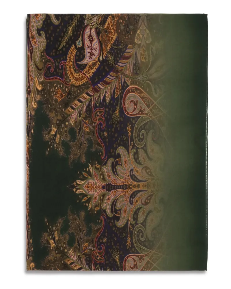 Etro Men's Scarf Orfeo Modal Green Print On Background Scarfs Green