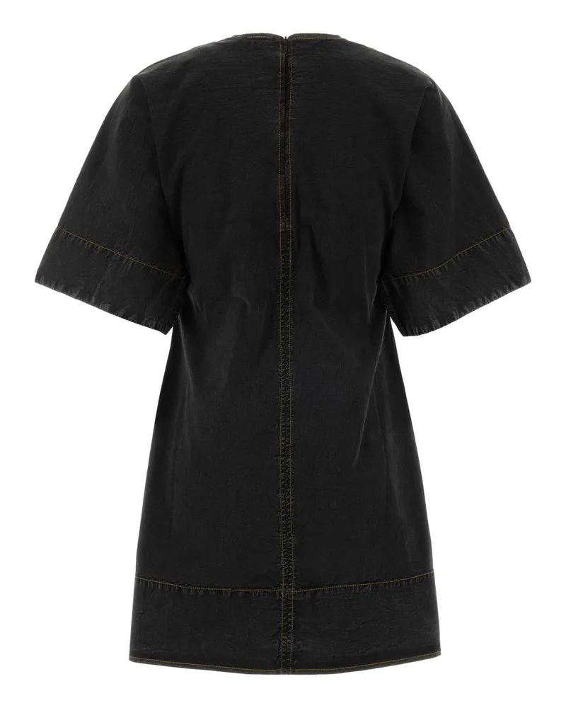Ganni Women's Black Stretch Cotton Mini Dress Exterior: Elastane Abiti Black