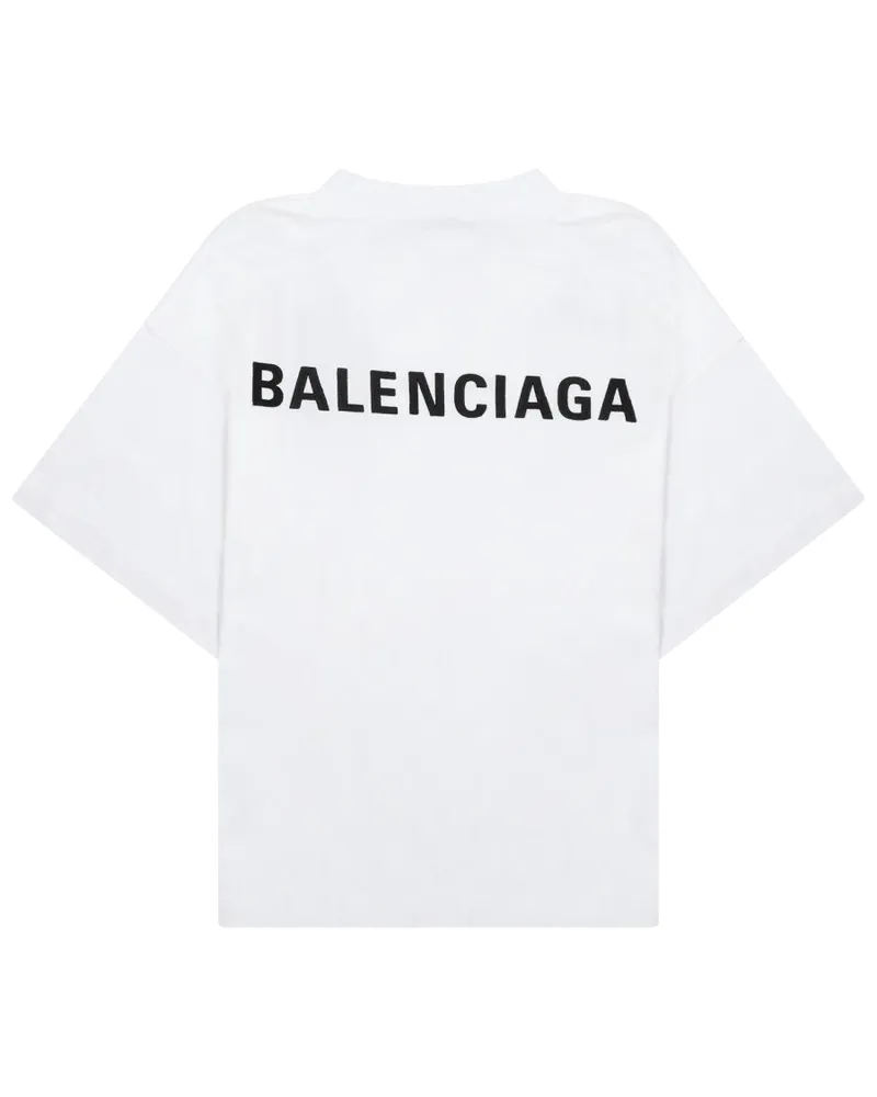 Balenciaga Cropped Logo T-Shirt — Black Black