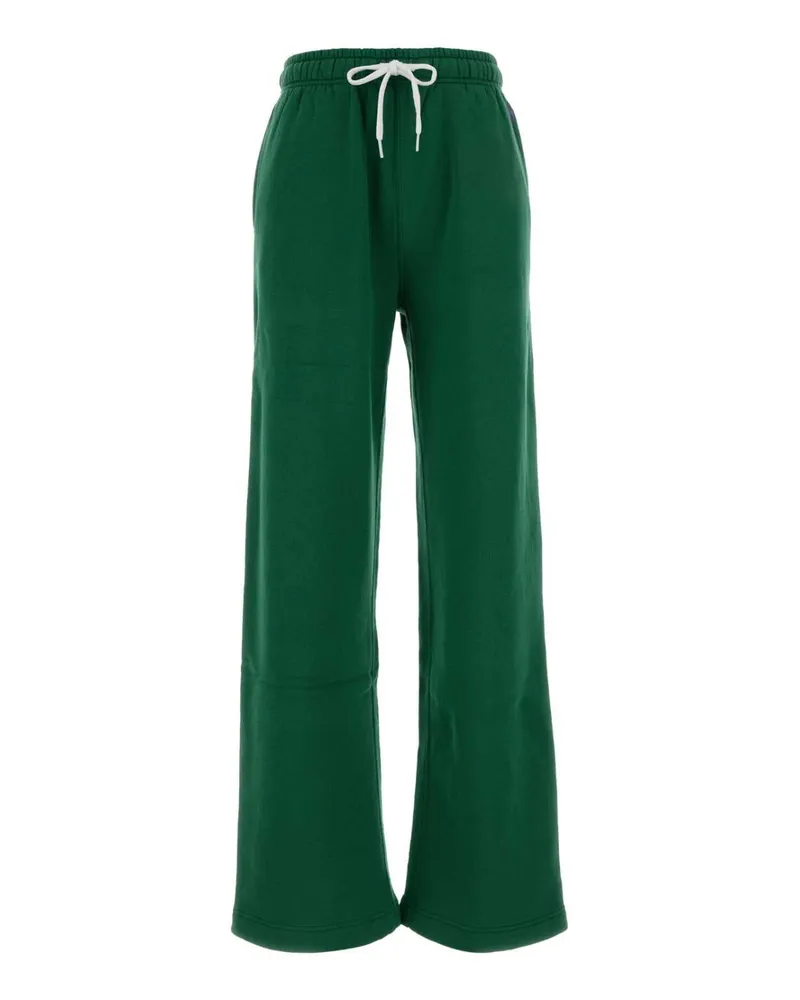 Ralph Lauren Women's Green Cotton Blend Joggers Bushgreen Exterior: Polyester Pantaloni Trousers Green