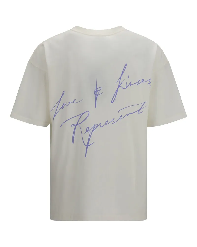 REPRESENT Men's Love And Kisses T-Shirt Flat White Cotton T-Shirts Polos White