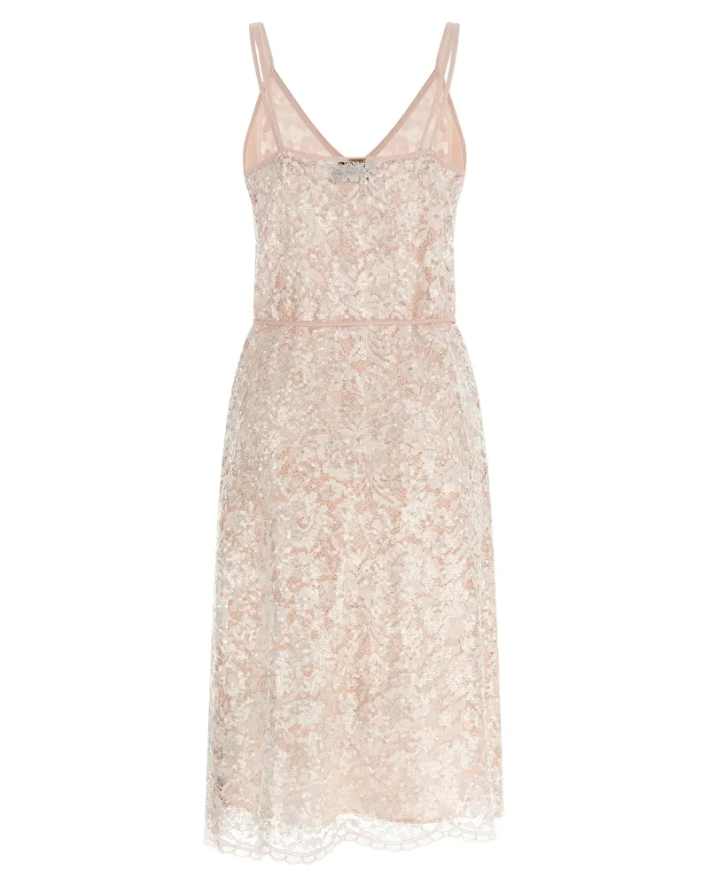 Twin-Set Sequined Lace Dress — blush Blush