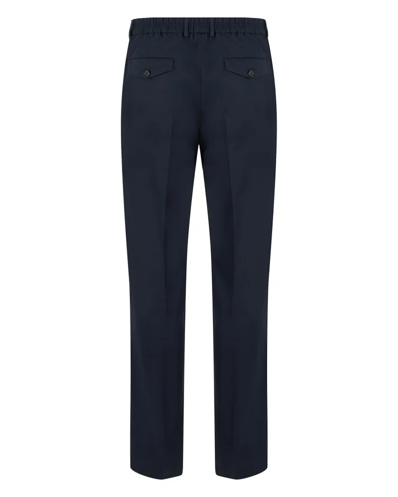 Slowear Men's Trousers Technical Fabric Dark Blue Cotton Chinos Dark