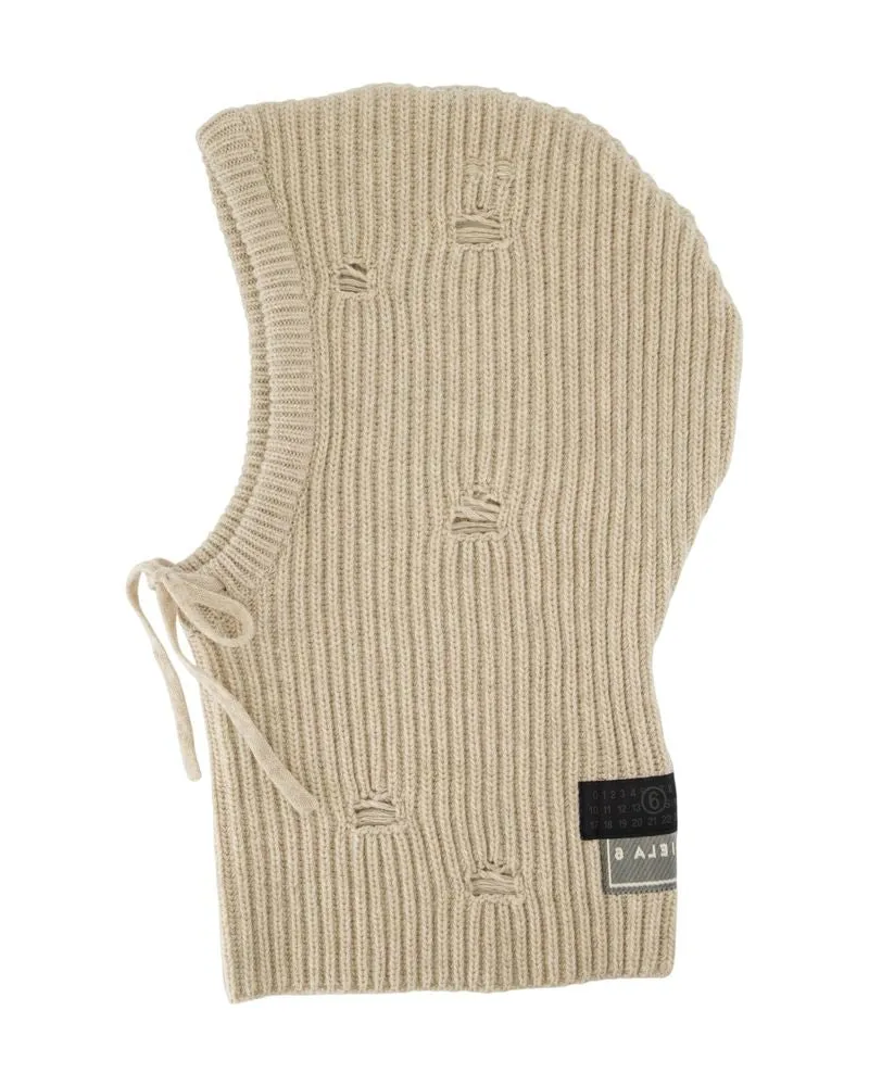 Maison Margiela Unisex Beanie -  Wool Beige Accessories Hats Beige