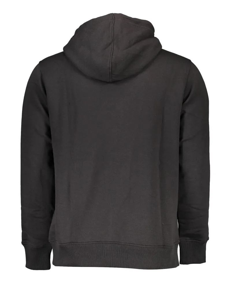 Calvin Klein Logo-Embroidered Cotton-Blend Hoodie — Black Black