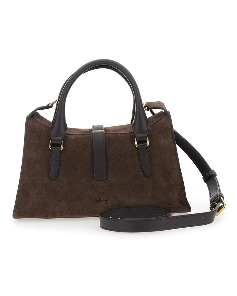 Mulberry Women's Handbag Roxanne Brown Suede Calf Leather Handbags Hand Bags Brown