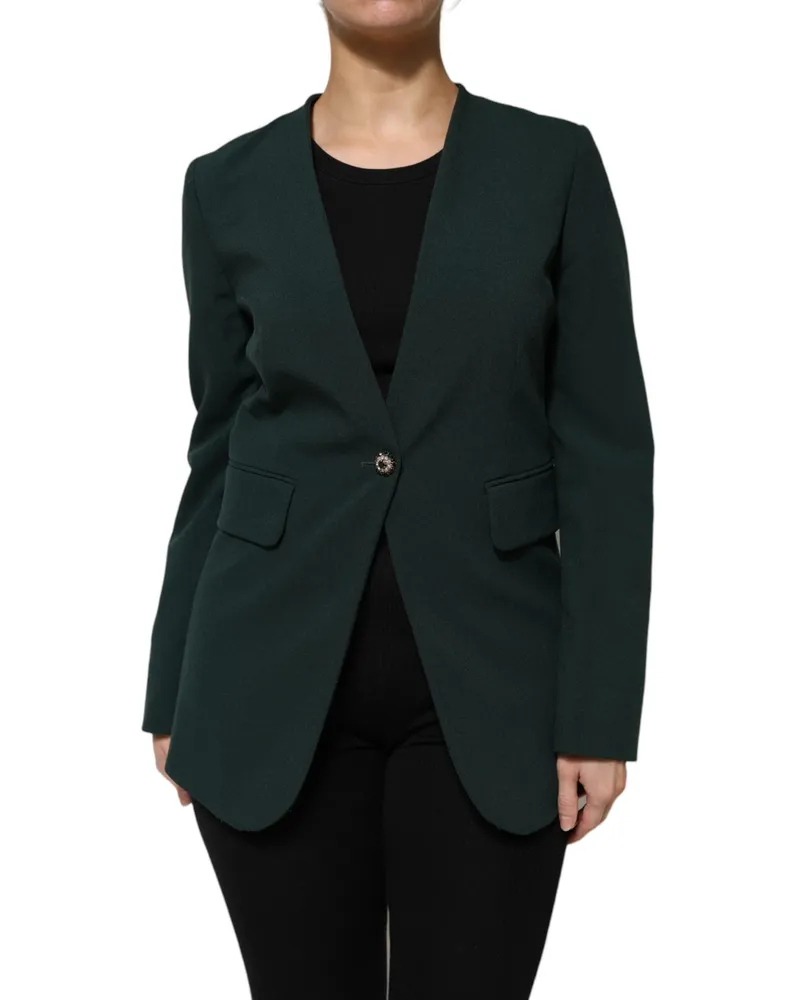 Maison Margiela Women Green Single Breasted One Button Coat Jacket Polyester Clothing Green