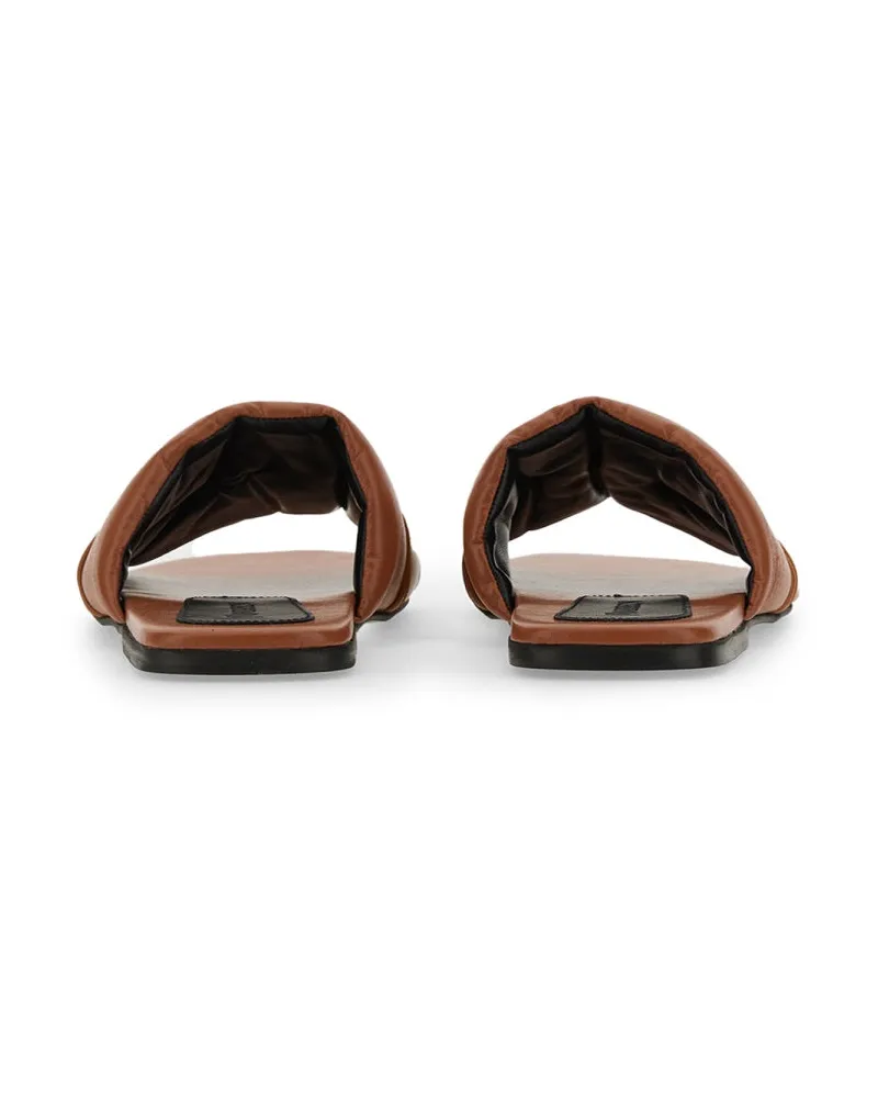 J.W.Anderson Logo Polyurethane Slide Sandal — Beige Beige