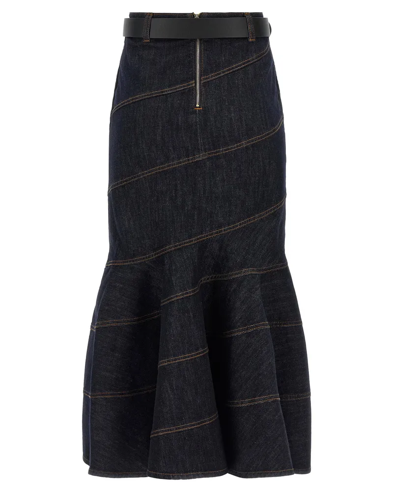 Self-Portrait Indigo Denim Mermaid Skirt — Indigo Indigo