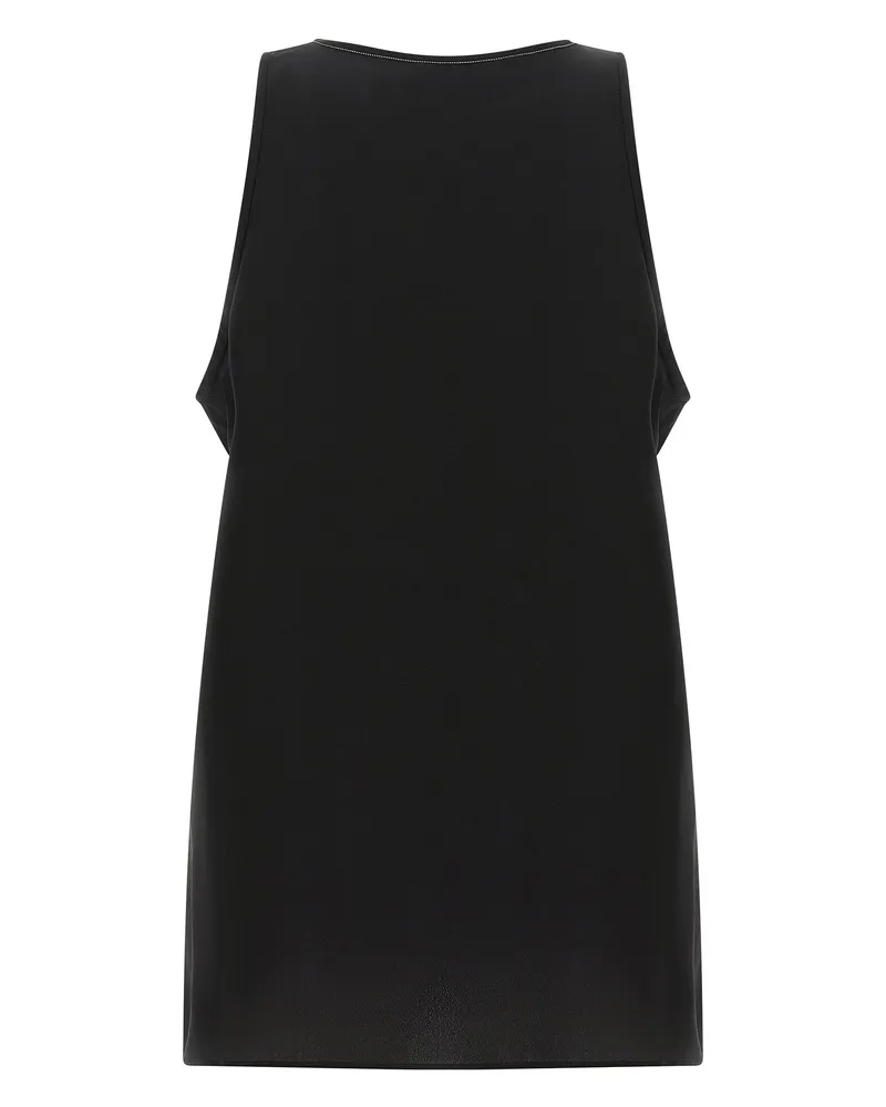 Brunello Cucinelli Silk Monile Tank Top — Black Black