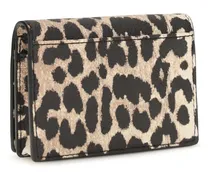 Women's Bou Animal Print Card Holder Almond Milk Wallet