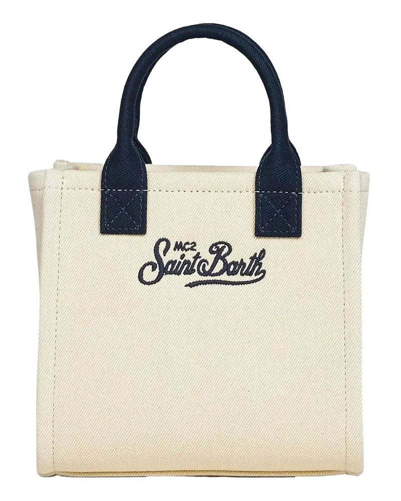 MC2 Saint Barth Women's Tote Bag Vanity Mini Canvas White Cotton Handbags Hand White