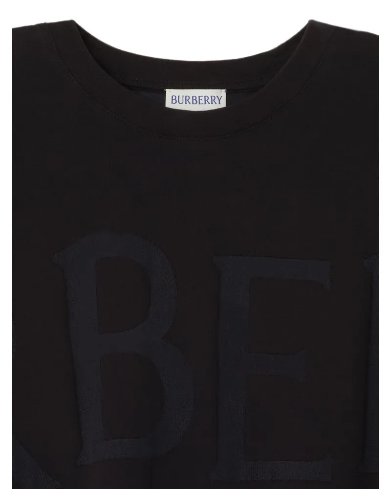 Burberry Logo-Embossed Cotton T-Shirt — Black Black