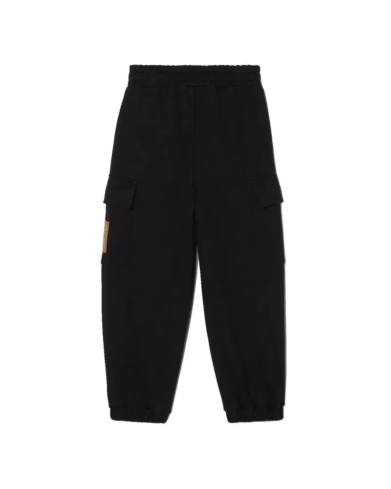 Fendi Embroidered Cotton Joggers — Black Black
