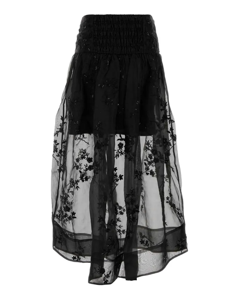 Ganni Women's Black Organza Skirt Gonne Black