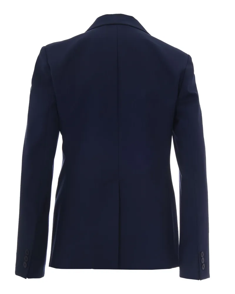Max Mara Women's Blazer Lamine Blue Jacket Navy