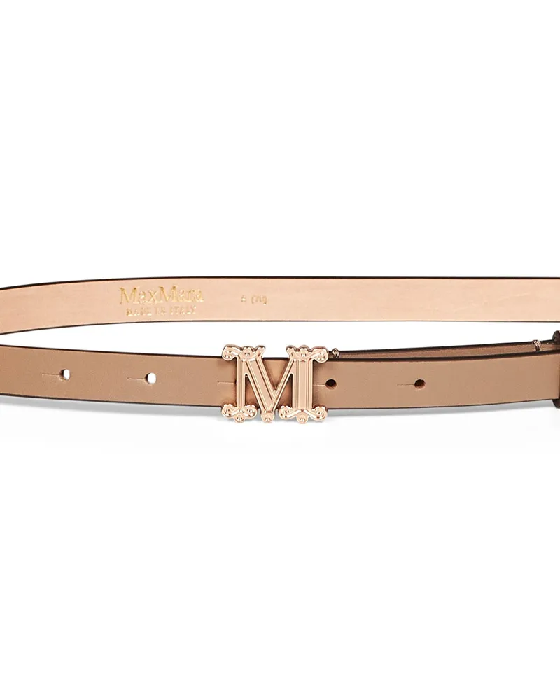 Max Mara Women's Belt Mgraziata Clay Leather Grey Polyamide Beige