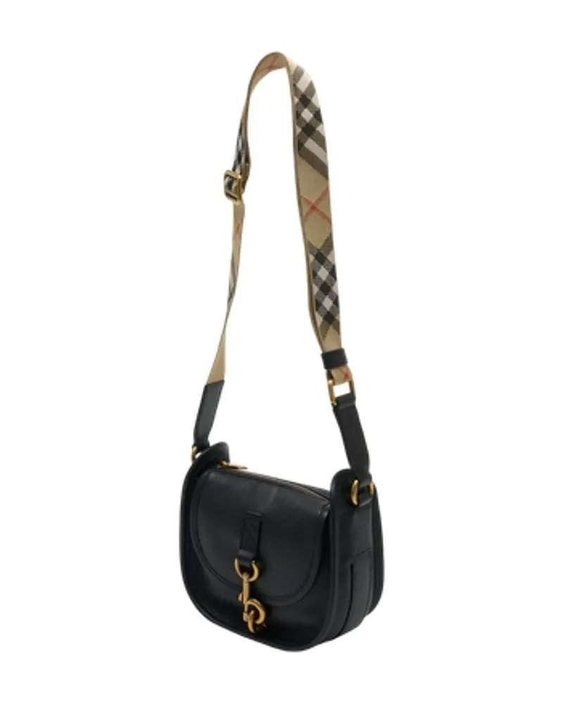 Burberry Women's Ll Mini B Clip Messenger Crossbody -  Leather Black Calfskin Bags Crossbodies Black