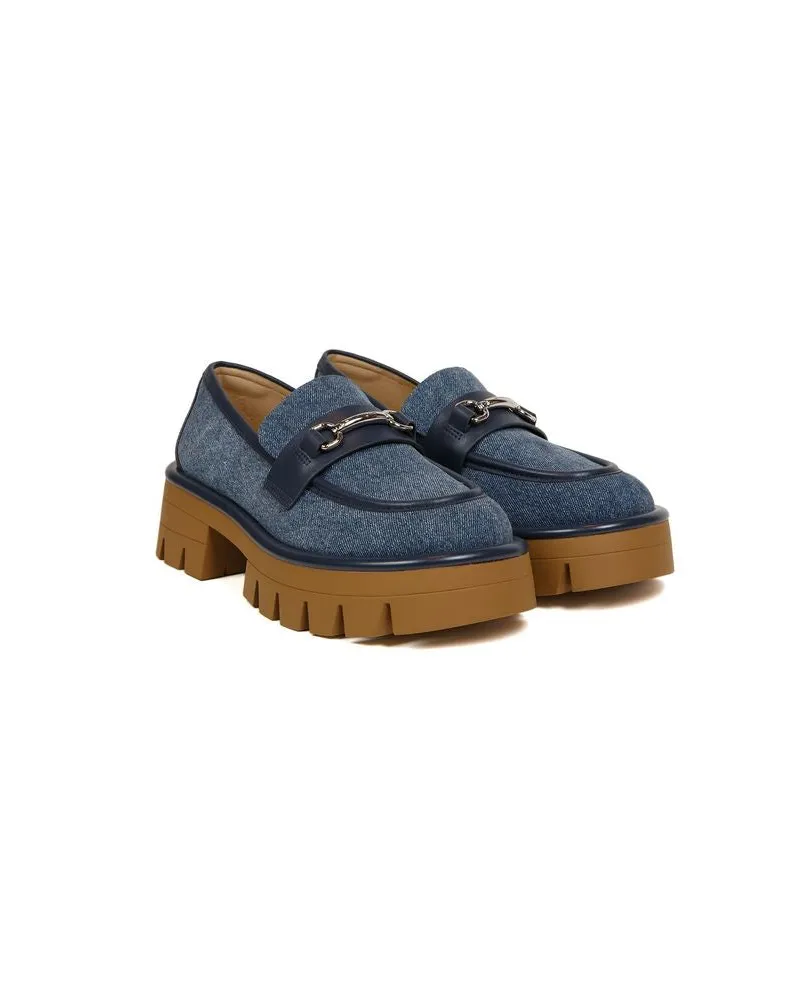 Michael Kors Women's Loafers Dark Vintage Blue Wash Footwear - Flats Blue