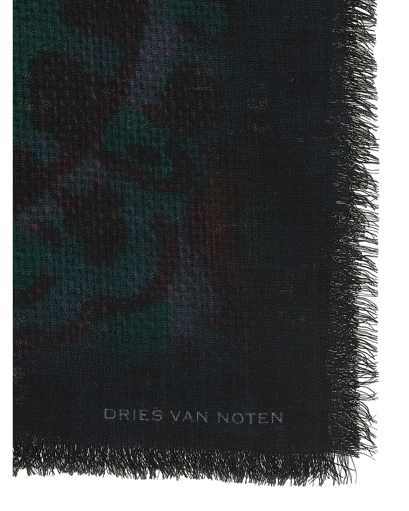 Dries van Noten Plaid Wool Scarf — Green Green