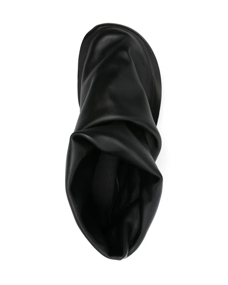 Camper Slouch Calf Leather Sneakers — Black Black