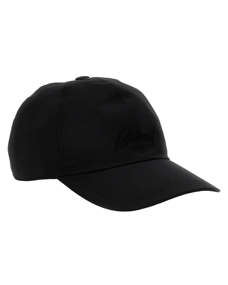 Brioni Logo-Embroidered Baseball Cap — Black Black