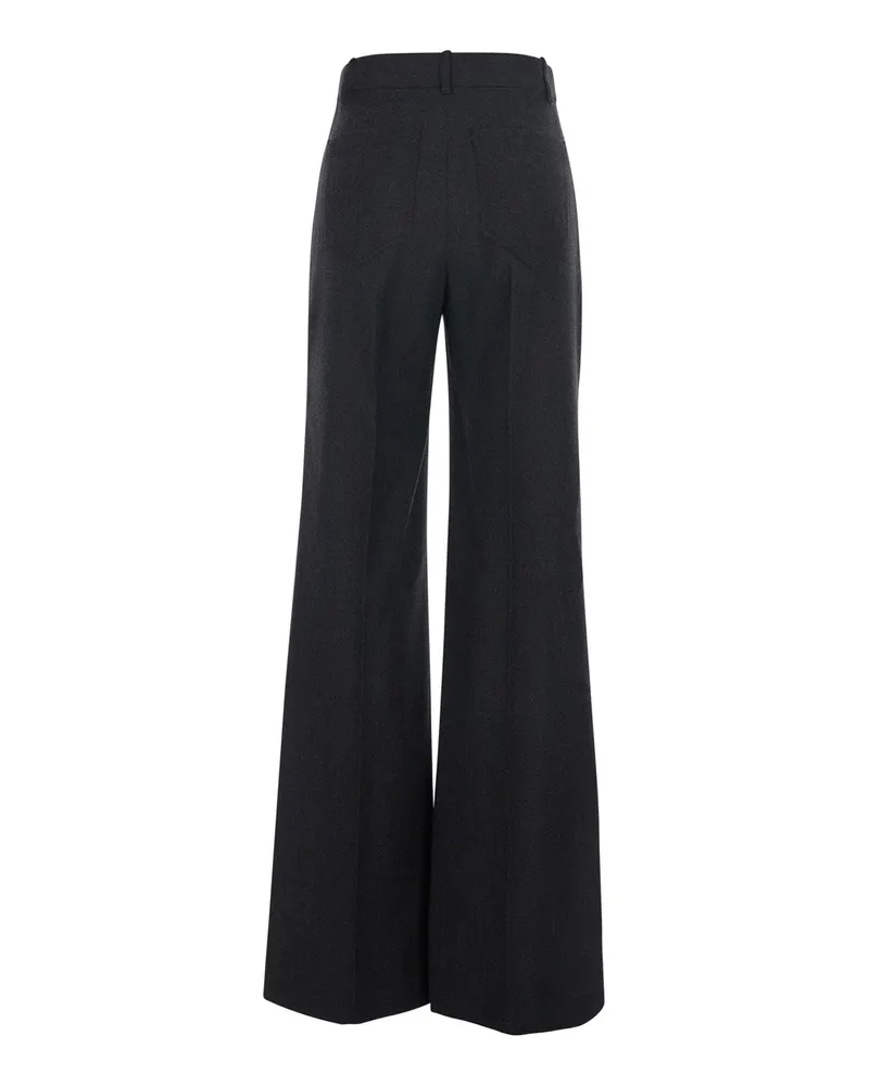 Victoria Beckham Women's Wool Trousers Alina Grey Gray