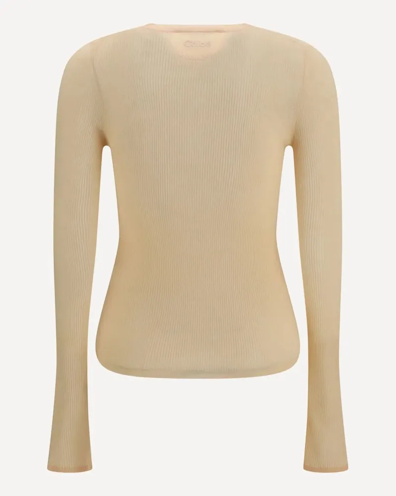 Chloé Women Pull En Laine Superfine Bleached Orange Sweater Orange