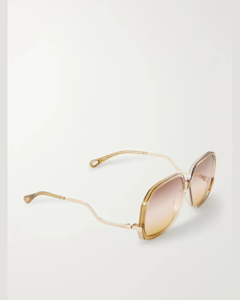 Chloé Women's Lunettes De Soleil Oversize Translucides À Verres Dégradés Yellow Sunglasses Yellow