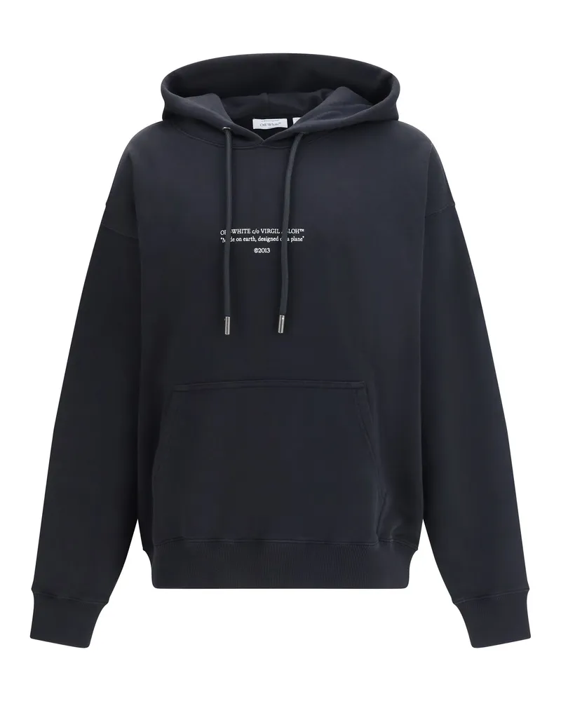 OFF-WHITE Men Hoodie Statement Skate Black Cotton Sweatshirts Sweater Black