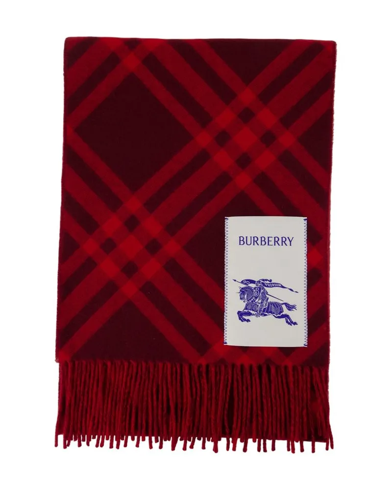 Burberry Women's Cashmere Check Scarf Red Red
