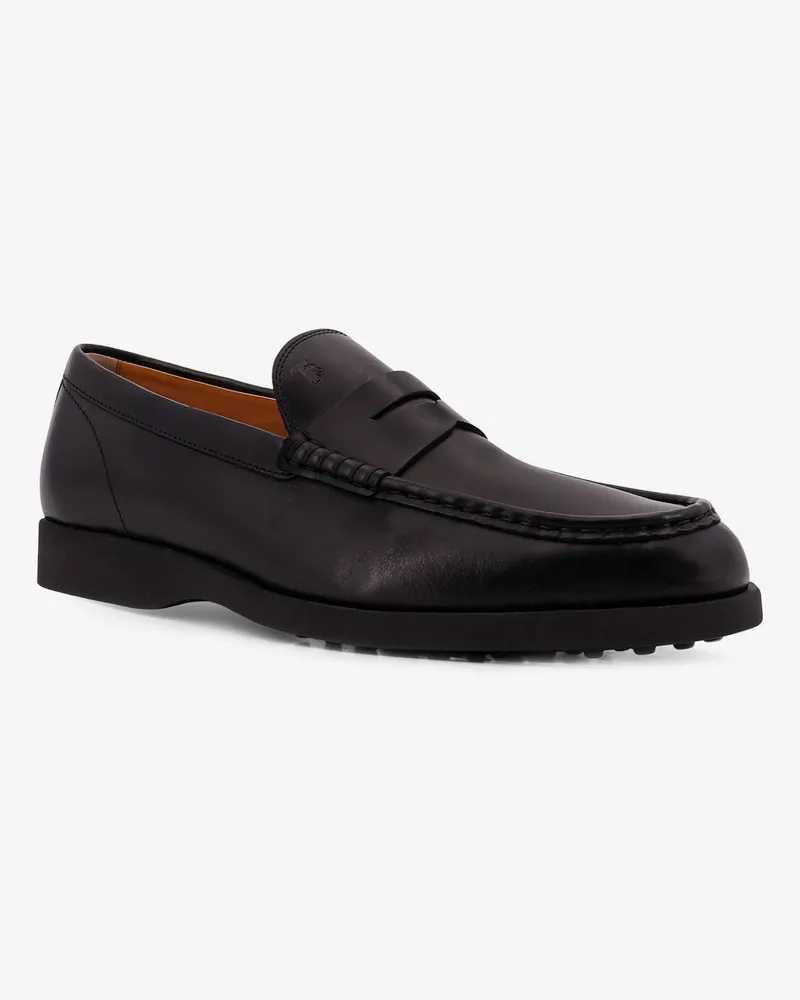 TOD'S Men's Leather Loafers Black Black