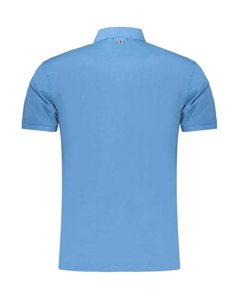 Napapijri Cotton Logo-Embroidered Polo — Blue Blue