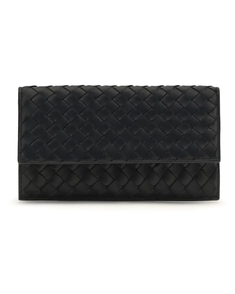 Bottega Veneta Women's Bifold Wallet Intrecciato Black-Gold Lamb Leather & Purses Black/gold Black