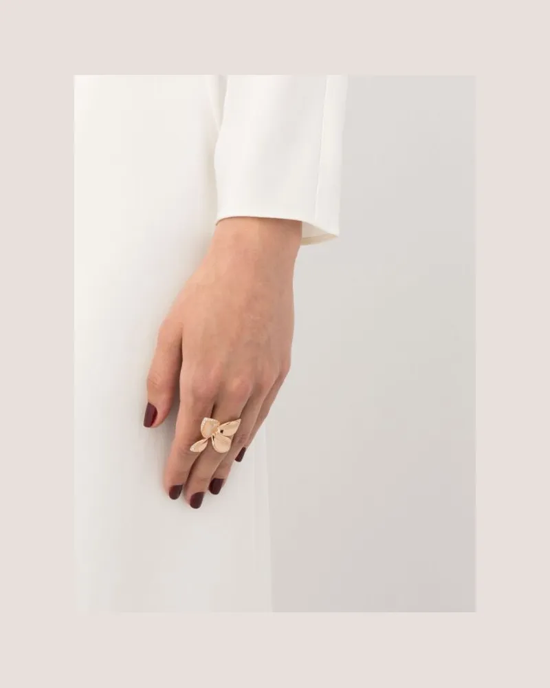 Pasquale Bruni Women's 18kt Rose Gold Giardini Segreti Diamond Ring Continuty Rose