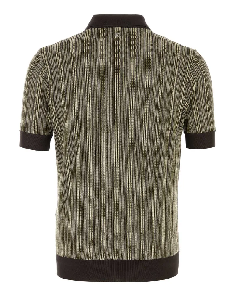 Ferragamo Men's Embroidered Stretch Viscose Blend Polo Shirt 0647tbc T-shirts And Polos Beige