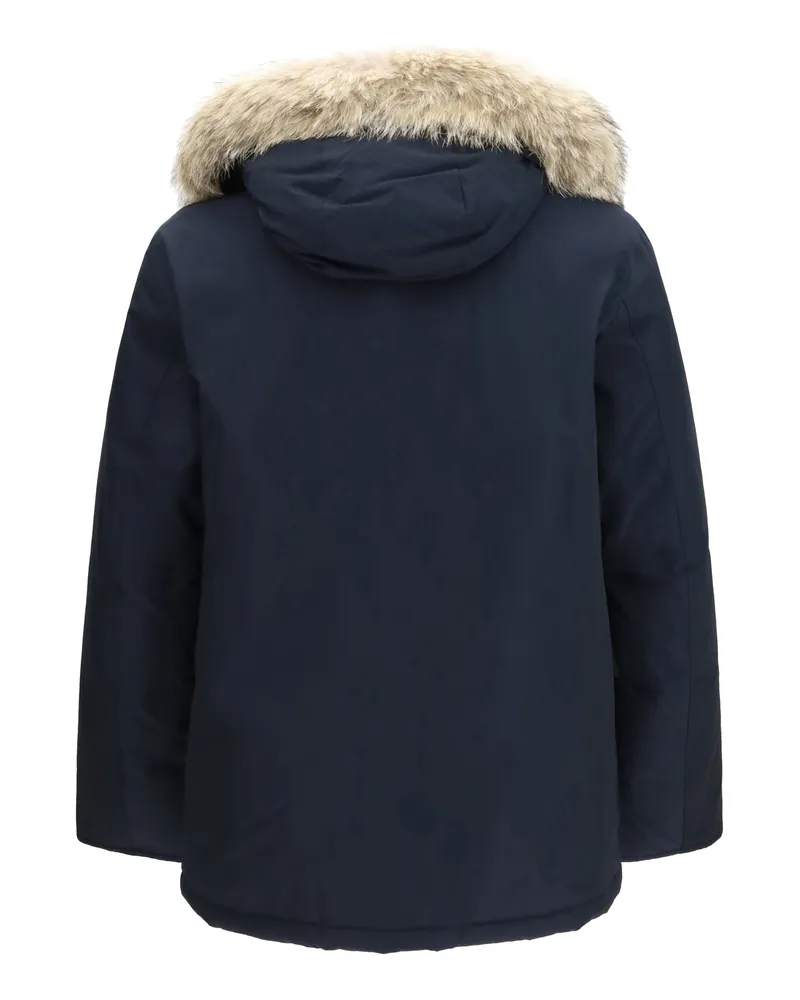 Woolrich Men's Arctic Ramar Cloth Parka With Removable Fur Melton Blue Cotton; Polyamide Down Jackets Coat Navy